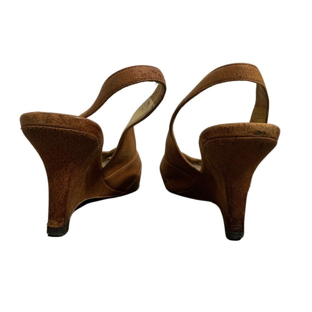 Pradaauthentic Womens Solid Brown Slingback Genui… - image 3